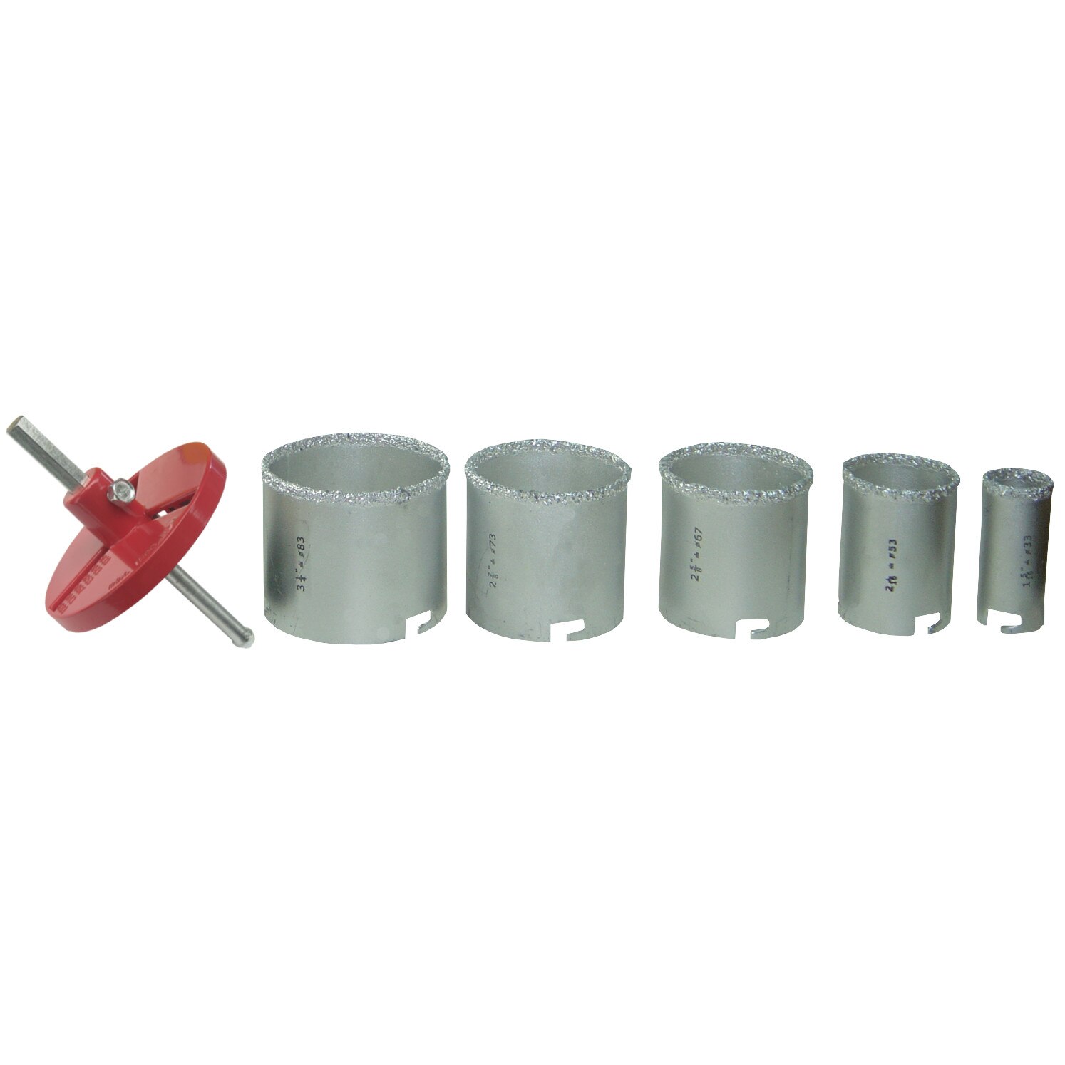 Set 5 Freze Carbura Tungsten pentru Beton Evotools, diametru 33-53-67-73-83 mm